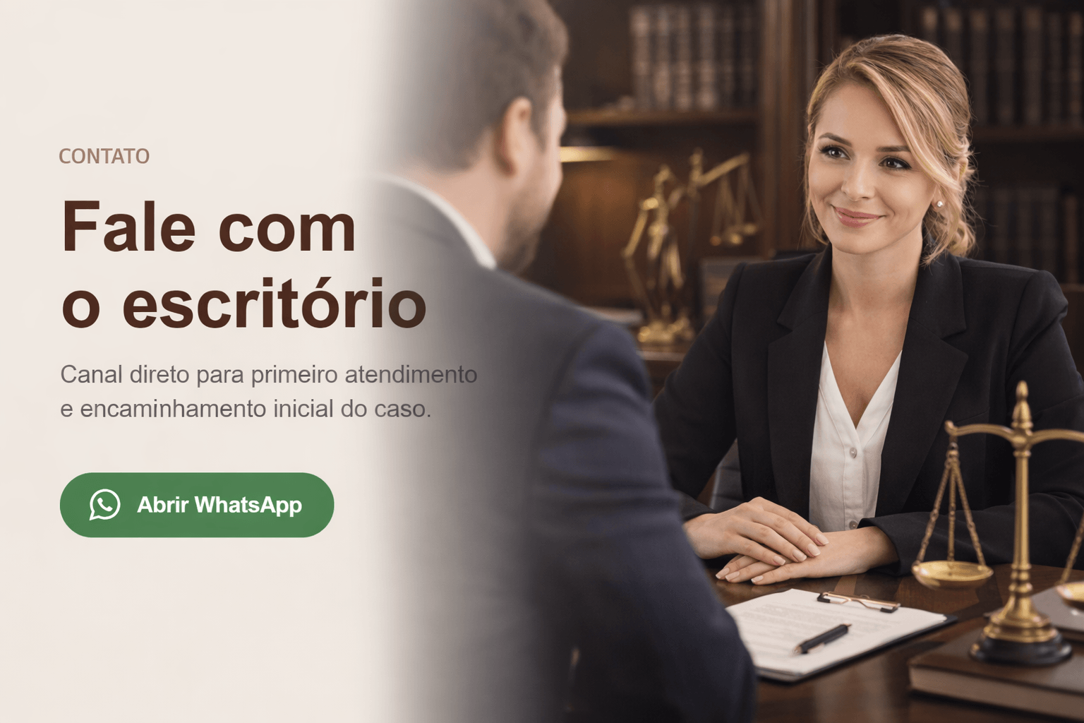 Atendimento jurídico com advogada
